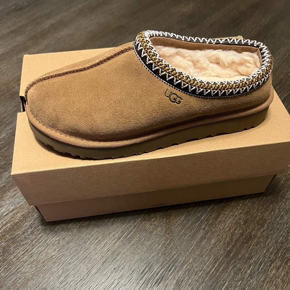 UGG Tan Slip-On with Plush Lining